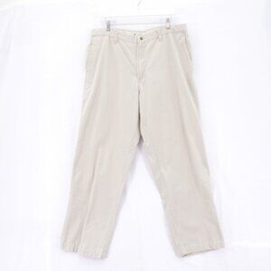 Columbia Khaki Cotton Cargo Pants High Rise Flat Front 38‎ / 31